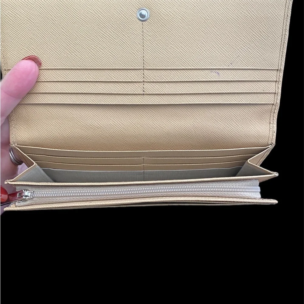 Burberry Tan Calf Leather Long Wallet includes Certificate of Authenticity - Picture 12 of 17
